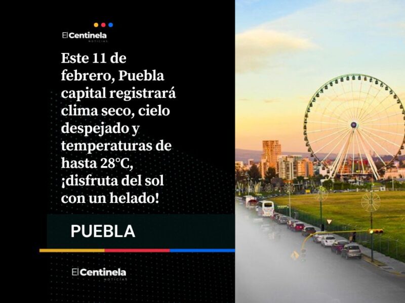 Ya se siente el calorcito: clima en Puebla hoy, hasta 28 grados en la capital