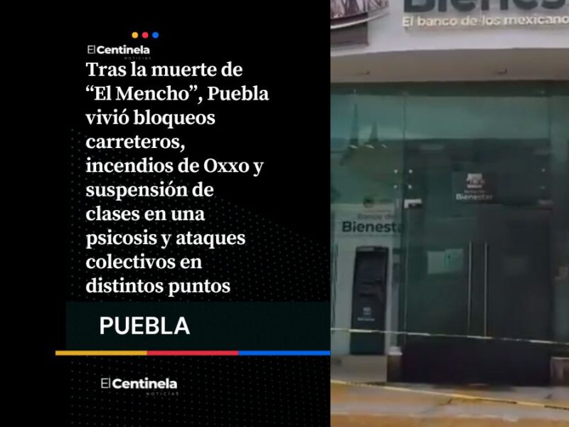 Caída de “El Mencho” desata narcoviolencia en Puebla: bloqueos, incendios y cierre masivo de negocios