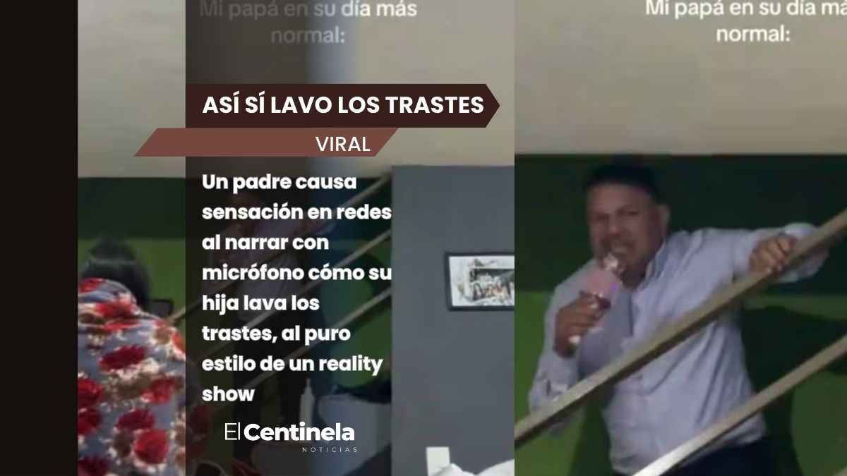 “Ella lava los trastes así”: papá se viraliza al narrar quehacer como presentador de reality show