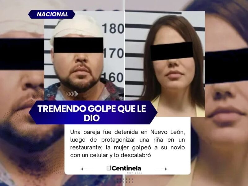 Mujer descalabra a su novio con un celular en restaurante de Santiago, Nuevo León