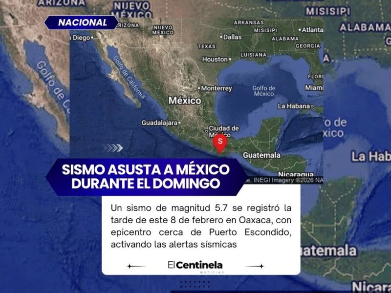 Sismo de magnitud 5.7 sacude Oaxaca el domingo y activa alerta sísmica