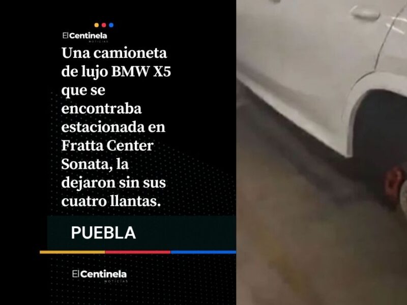 Desvalijan BMW en Sonata: la dejan sin llantas en el estacionamiento