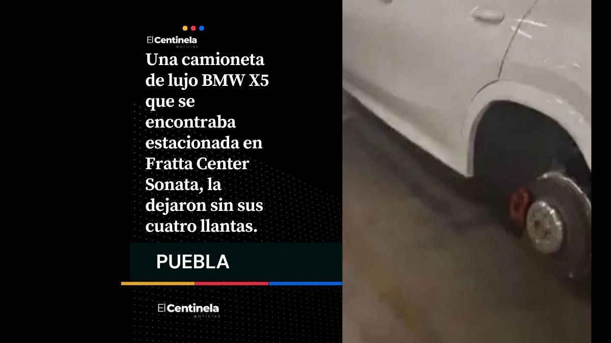 Desvalijan BMW en Sonata: la dejan sin llantas en el estacionamiento