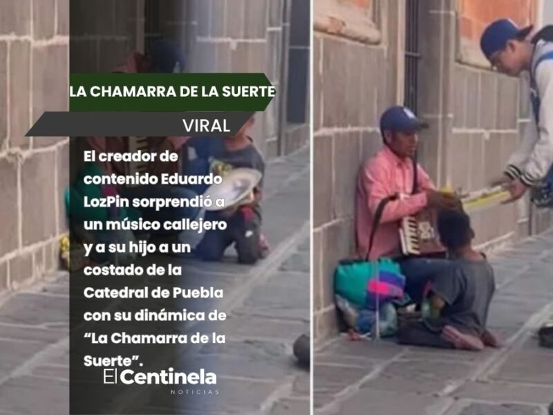 La Chamarra de la Suerte: Influencer LozPin multiplica ventas de músico en el Centro de Puebla