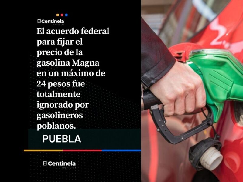Gasolineros poblanos se pasan por el arco del triunfo acuerdo con Sheinbaum para topar gasolina en 24 pesos