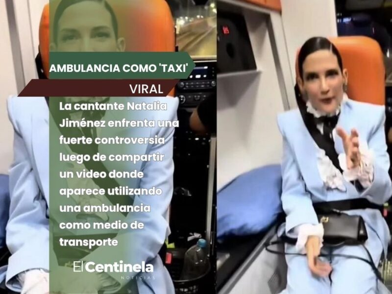 Critican a Natalia Jiménez por usar ambulancia como 'taxi'