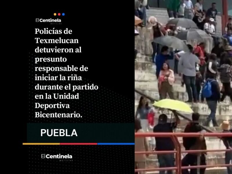 Partido de fútbol termina en batalla campal en Texmelucan; hay un detenido