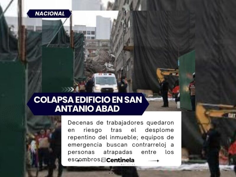 Colapsa edificio en San Antonio Abad, en CDMX; hay al menos una persona muerta