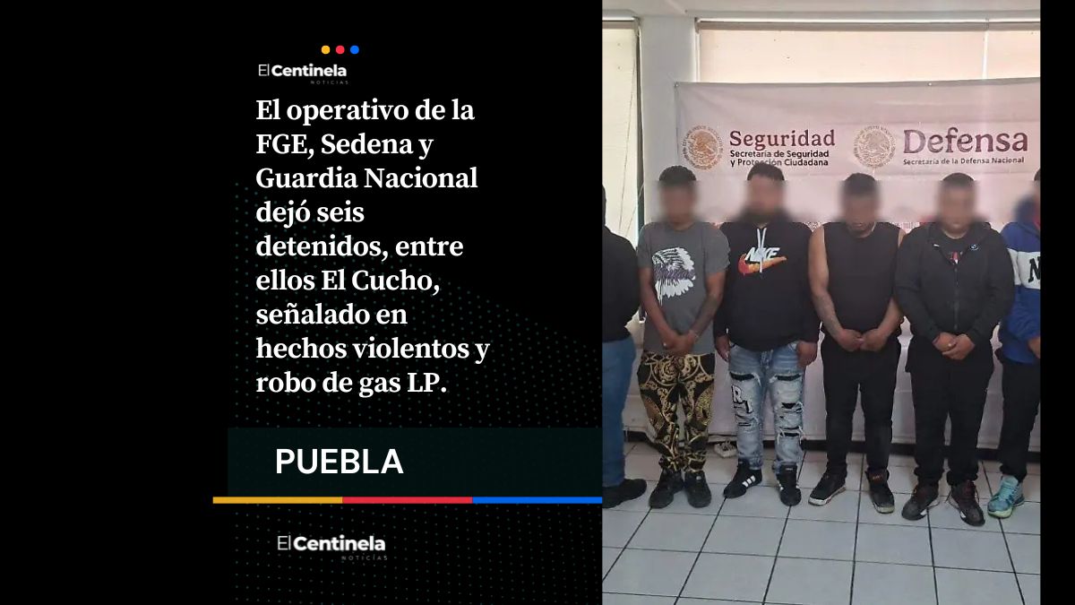 Detienen a El Costeño, El Brayan, El Cucho y tres más tras cateo y enfrentamiento en Texmelucan