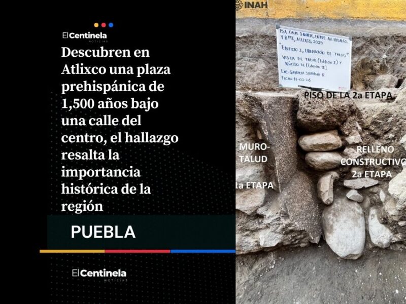 Hallan plaza prehispánica de 1,500 años en Atlixco, sería contemporánea a Teotihuacan