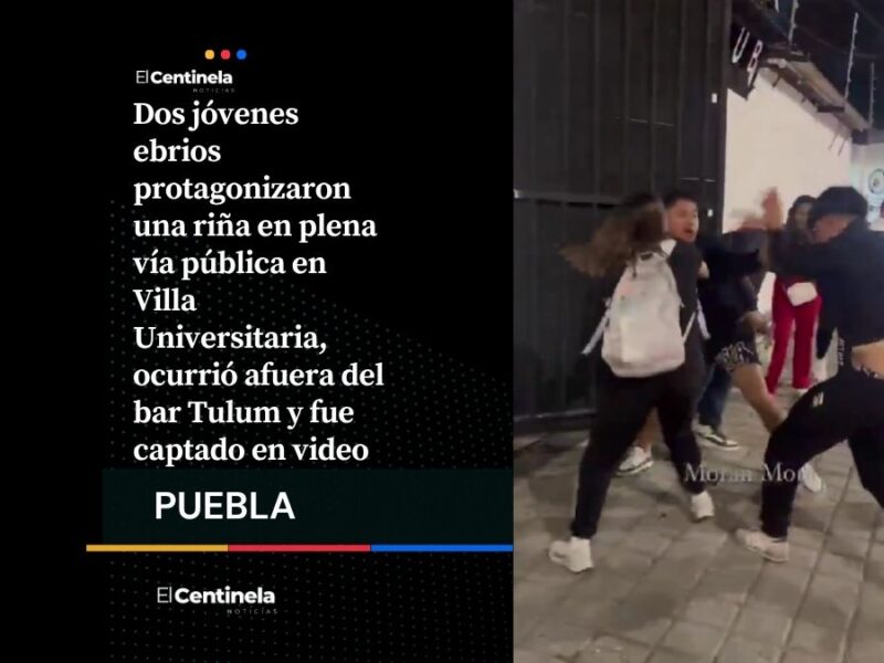 Riña de jóvenes ebrios en Villa Universitaria queda captada en video afuera del bar Tulum