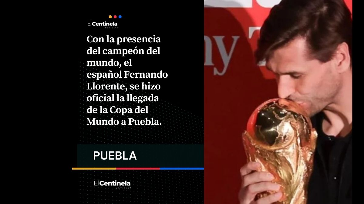 La Copa del Mundo llegó a Puebla: Fernando Llorente la levanta y la besa como en Sudáfrica 2010