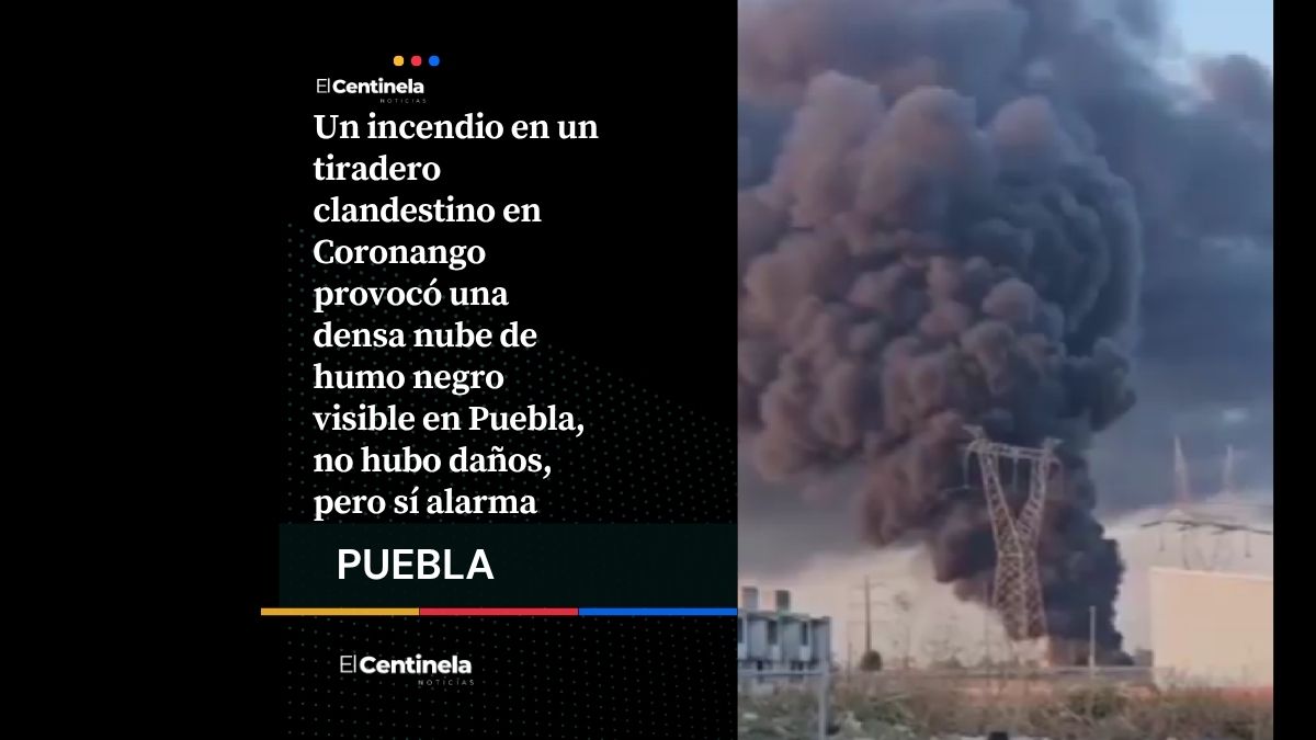 Incendio en tiradero clandestino de Coronango genera nube de humo visible en toda Puebla