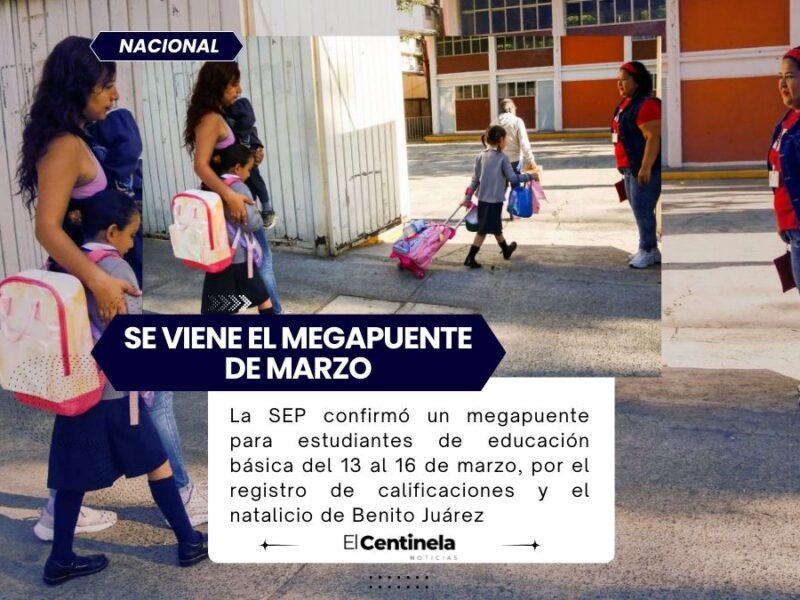 SEP confirma megapuente de marzo: estudiantes tendrán cuatro días sin clases