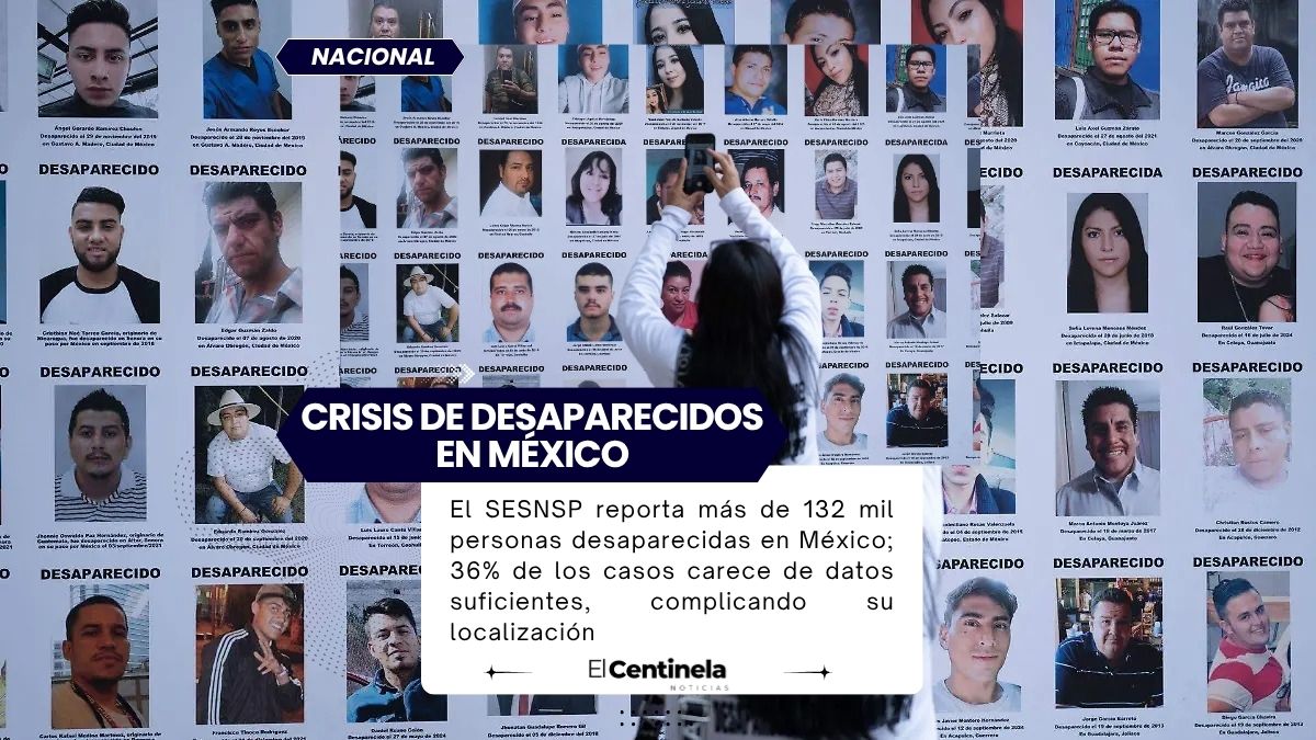 México registra más de 132 mil desaparecidos, 36% de casos sin datos dificulta su búsqueda: SESNSP