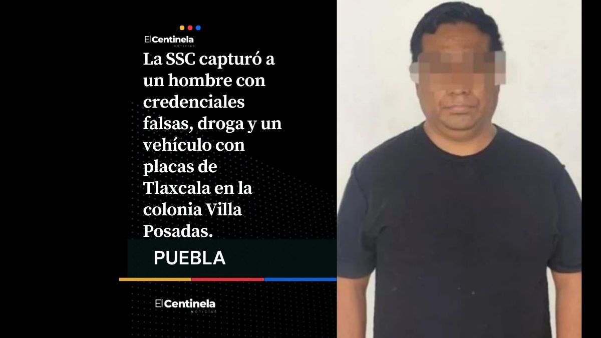 Detienen a falso policía con droga en calles de Puebla