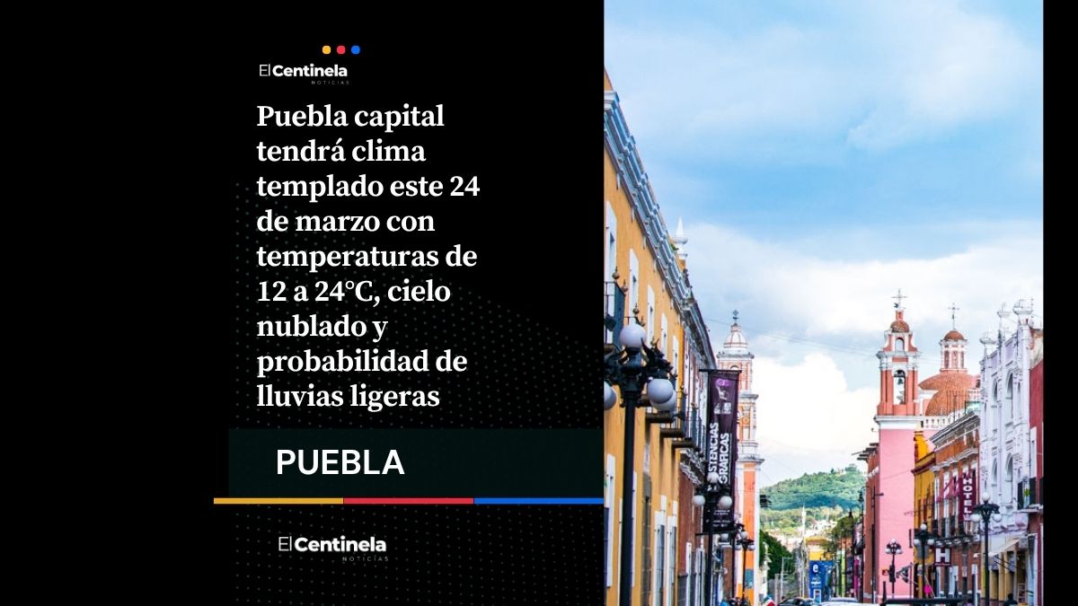 Puebla hoy 24 de marzo: clima templado con lluvias ligeras y frente frío