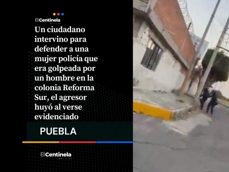 Defensor evita golpiza a mujer policía en Reforma Sur, enfrenta a agresor y lo obliga a huir