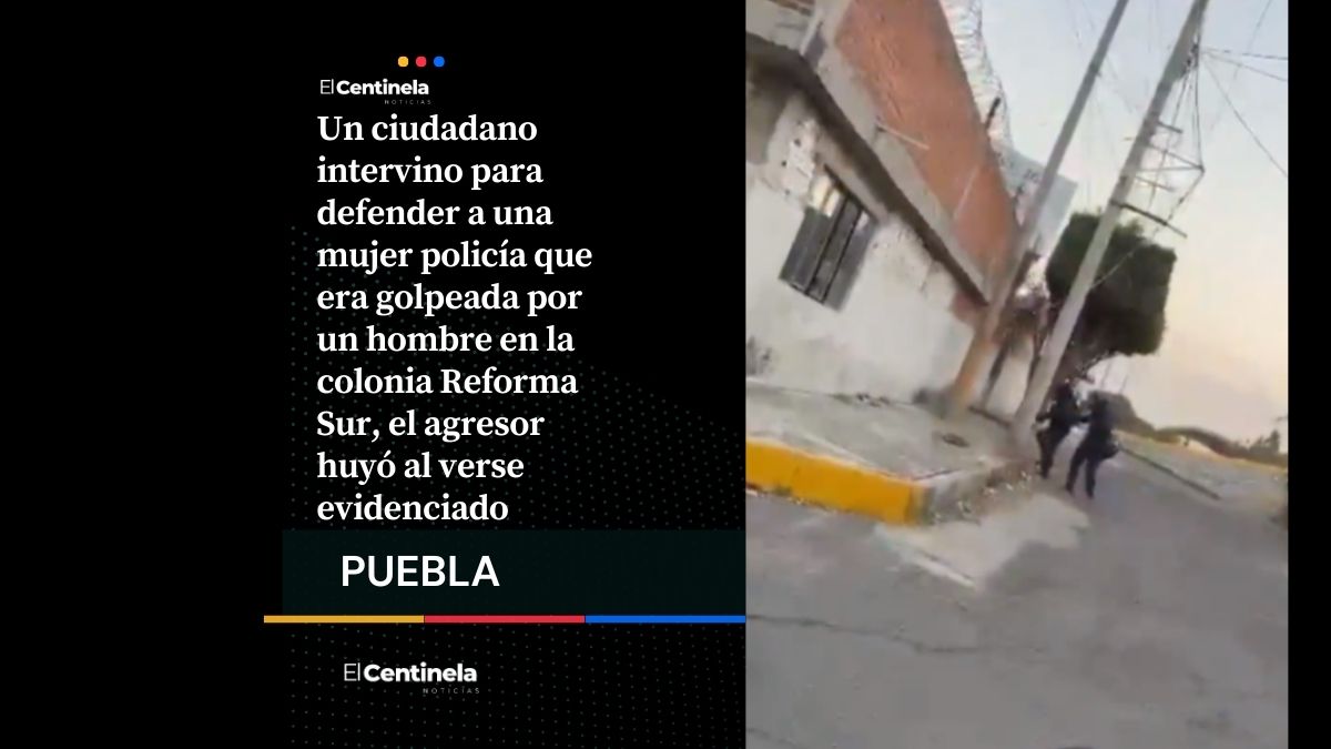 Defensor evita golpiza a mujer policía en Reforma Sur, enfrenta a agresor y lo obliga a huir