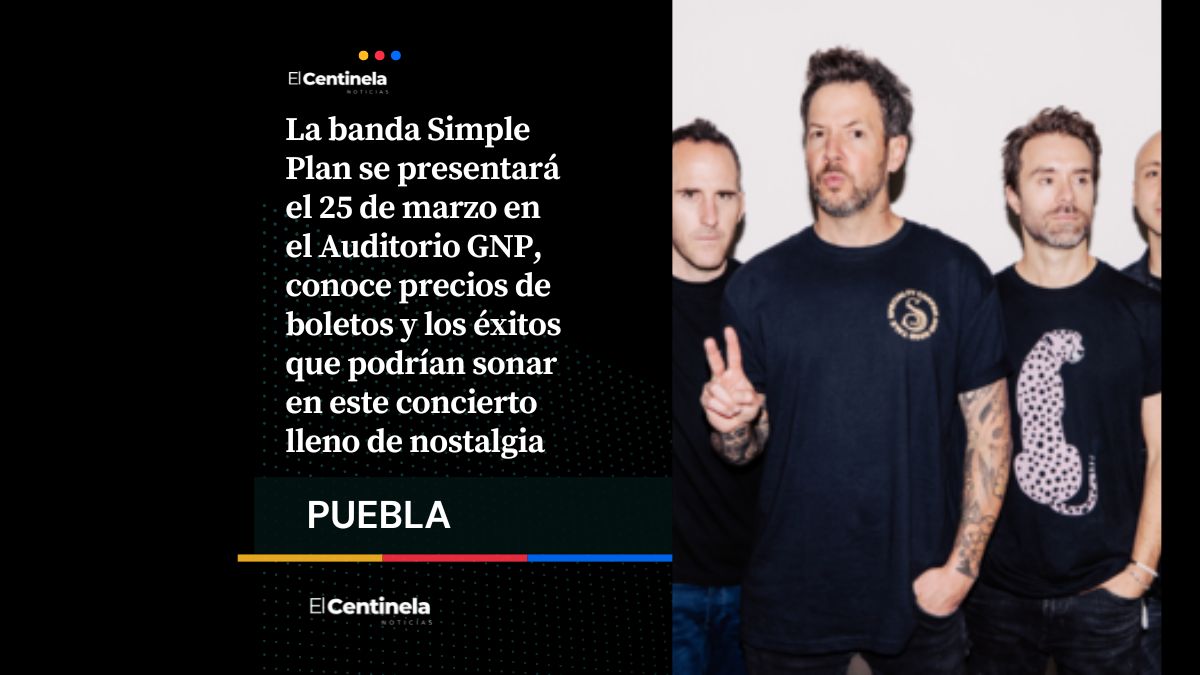 Simple Plan llegará a Puebla con concierto en el Auditorio GNP: boletos desde 780 pesos