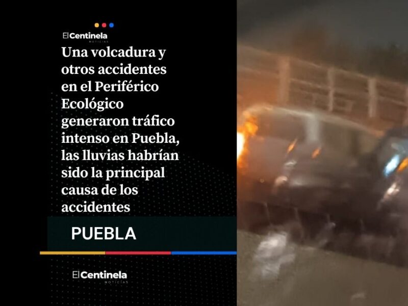 ¡Un desastre! Volcadura y más accidentes en el Periférico provocan caos vial por lluvias