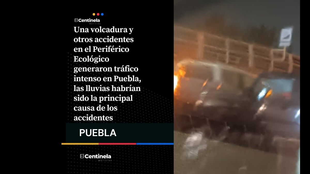 ¡Un desastre! Volcadura y más accidentes en el Periférico provocan caos vial por lluvias