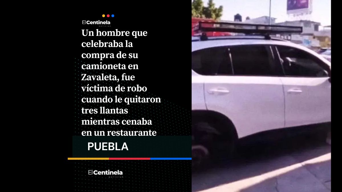 Estrena camioneta de lujo y le roban tres llantas en Zavaleta, ¡la dejan sobre ladrillos!