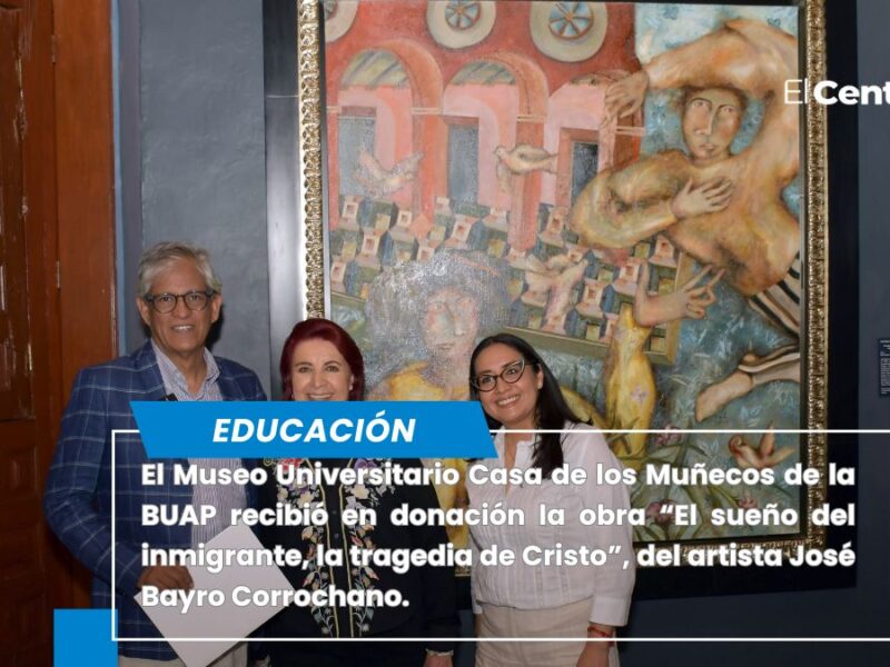 Recibe BUAP donación de pintura del artista José Bayro