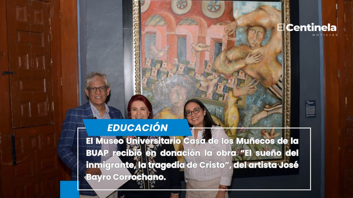 Recibe BUAP donación de pintura del artista José Bayro