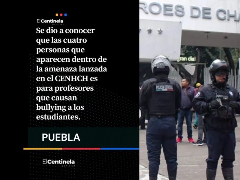 Acusan a profesores de bullying tras aparecer en amenaza de tiroteo en el CENHCH
