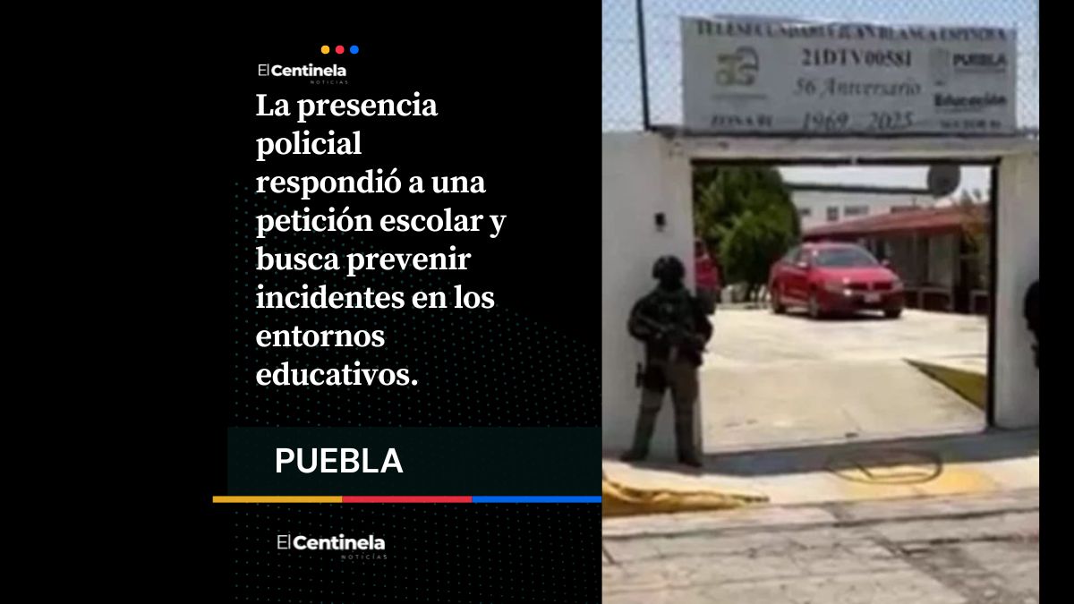 Operativo de SSC sorprende en telesecundaria de Cholula tras amenazas de tiroteo en escuelas