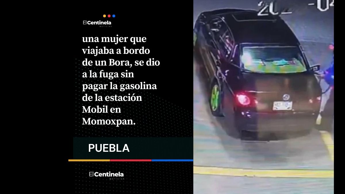 Mujer arranca su Bora sin pagar gasolina en Momoxpan