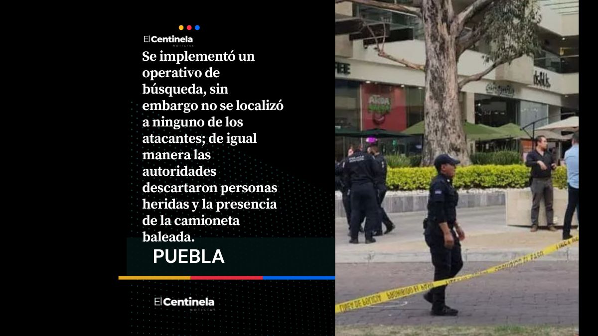 Balean camioneta frente a Plaza Adagio, en San Andrés Cholula