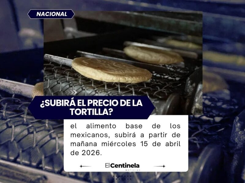 ¿Subirá el Precio de la Tortilla en México a Partir de Mañana Miércoles 15 de Abril 2026?