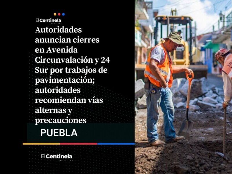 Cierran Avenida Circunvalación y 24 Sur por obras de pavimentación del 22 al 24 de abril