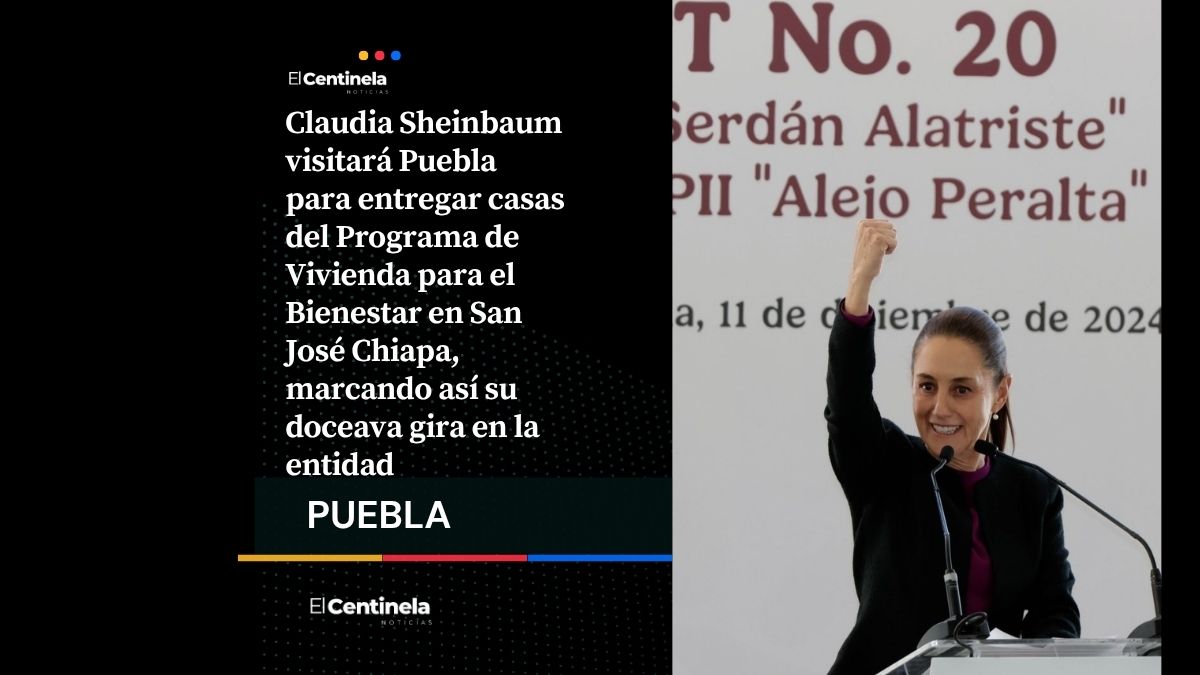 Claudia Sheinbaum regresa a Puebla para entregar viviendas en San José Chiapa