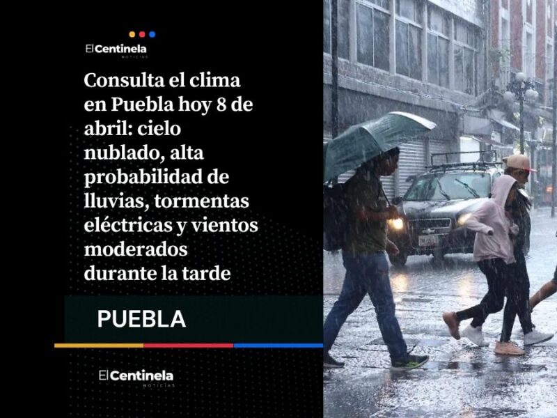 Clima en Puebla hoy 8 de abril: lluvias, tormentas eléctricas y cielo nublado