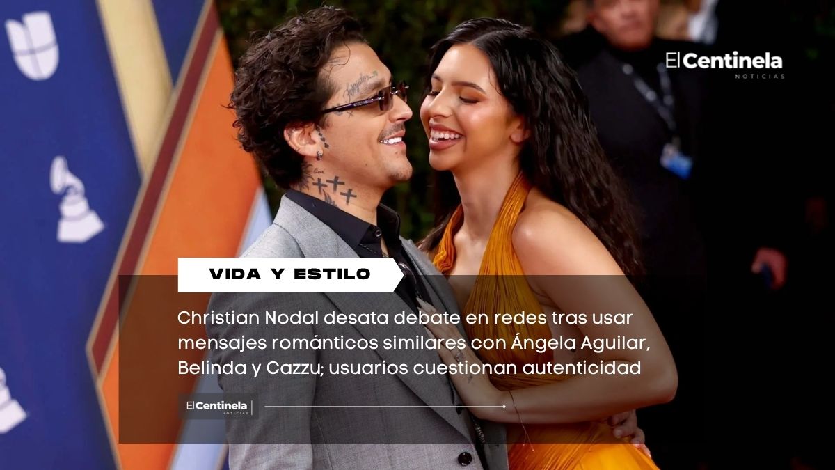 Christian Nodal en polémica por repetir mensajes románticos con Ángela Aguilar, Belinda y Cazzu