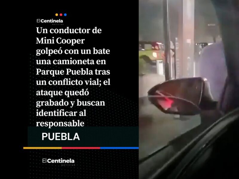 Conductor agrede con bate en Parque Puebla: captan ataque tras conflicto vial