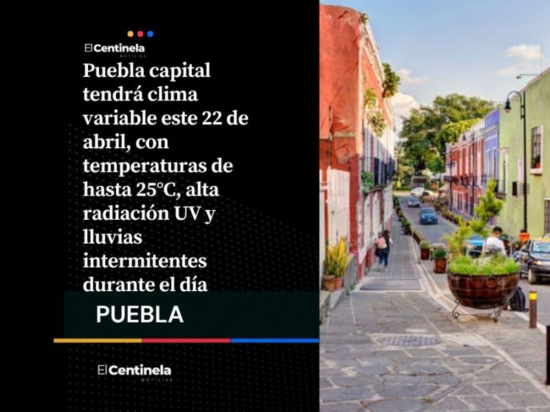 Clima hoy 22 de abril: temperaturas de 25°C, y probabilidad de lluvia en Puebla