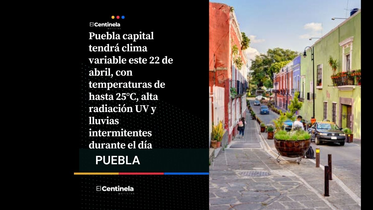 Clima hoy 22 de abril: temperaturas de 25°C, y probabilidad de lluvia en Puebla