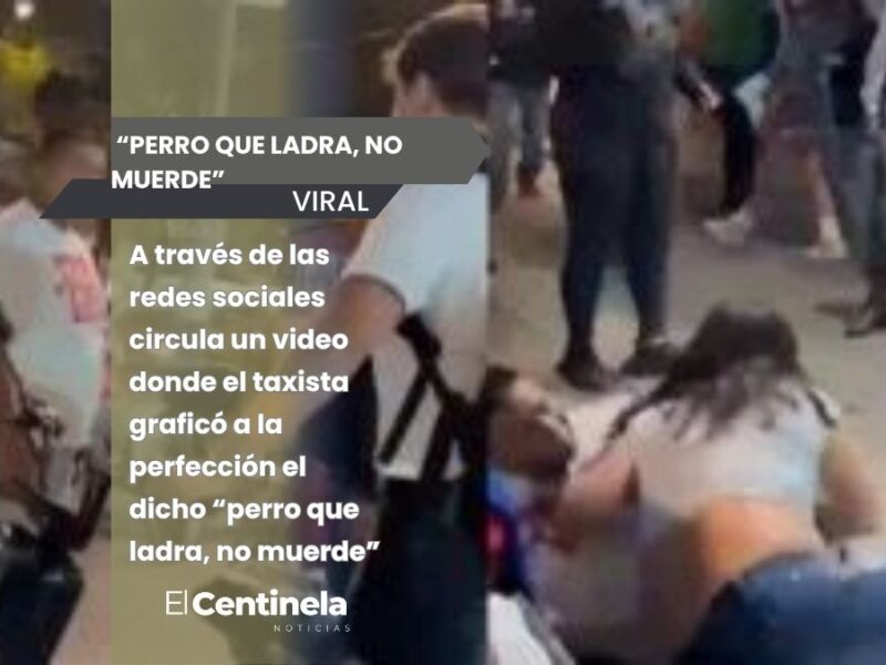 Taxista agresivo termina noqueado y humillado tras conflicto vial; desatan burlas él y su novia