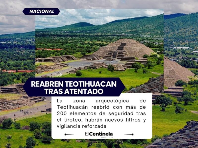 Reabren Teotihuacán con fuerte operativo de seguridad tras ataque en la Pirámide de la Luna