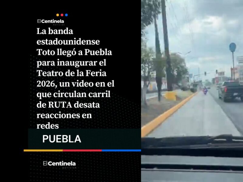 Toto llega a Puebla para la inauguración de la Feria 2026 e invade carril de RUTA, ¡un descuido!