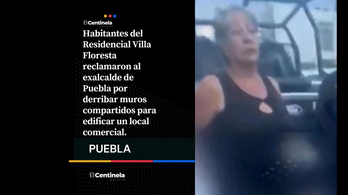 Vecinas de Tlaxcalancingo confrontan a Adán Domínguez; lo acusan de dañar sus casas