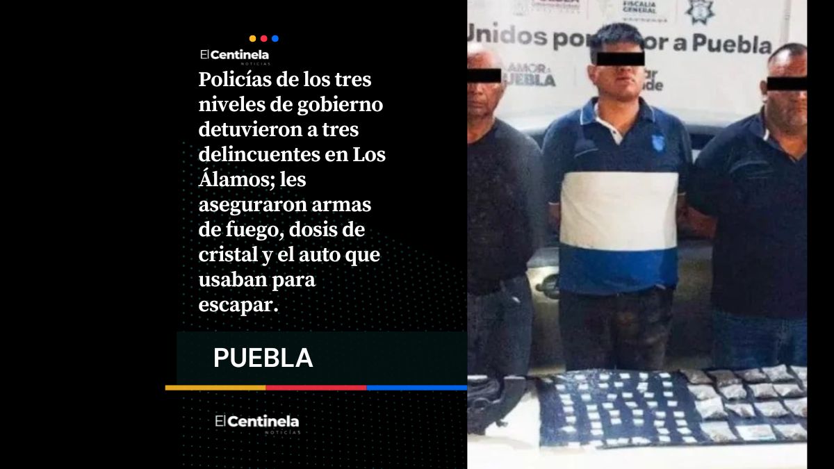 Caen tres asaltantes de tiendas con armas y droga en Amozoc