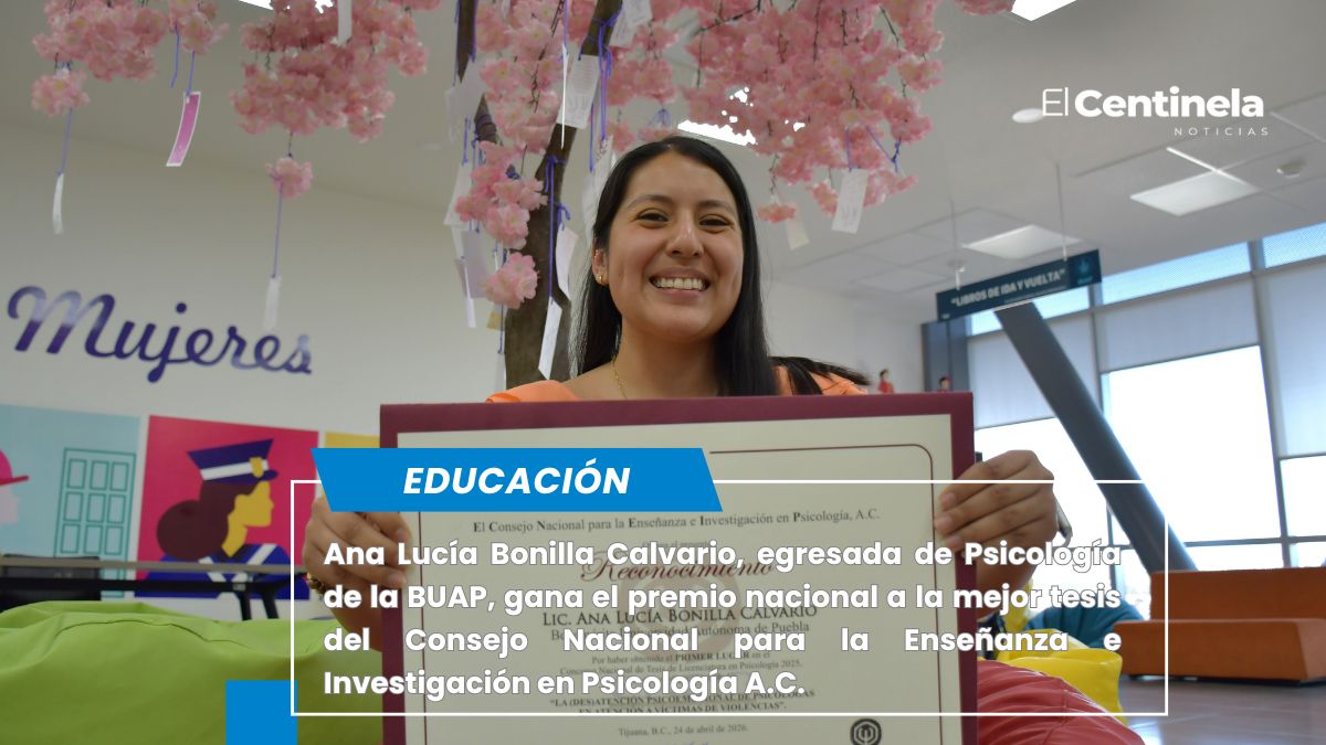 Ana Lucía Bonilla Calvario, egresada de Psicología de BUAP, gana el premio nacional a la mejor tesis