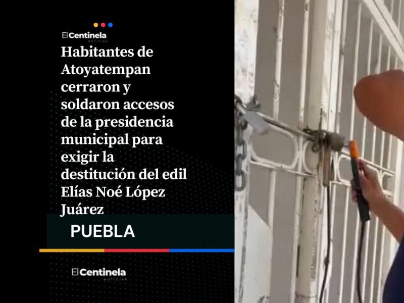 ¡Están cansados! Toman Ayuntamiento de Atoyatempan, exigen destitución de edil por inseguridad