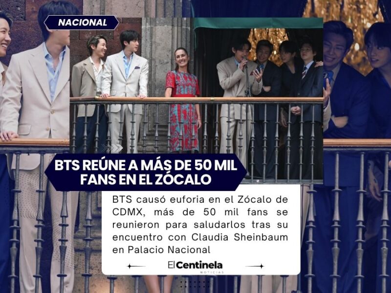 BTS desata locura en el Zócalo: 50 mil ARMY's reciben al grupo junto a Claudia Sheinbaum