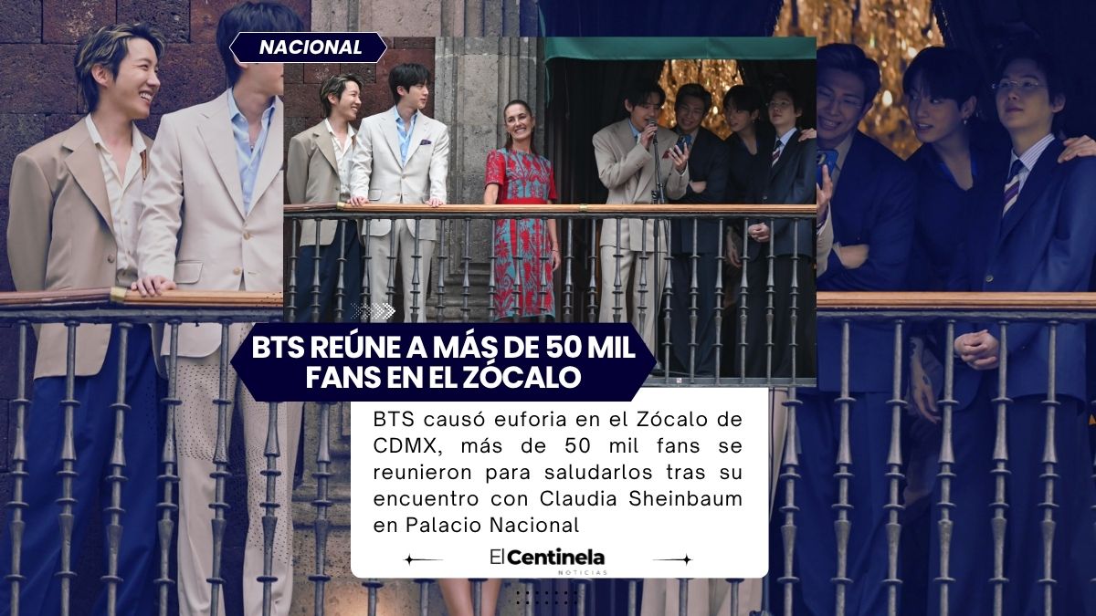 BTS desata locura en el Zócalo: 50 mil ARMY's reciben al grupo junto a Claudia Sheinbaum